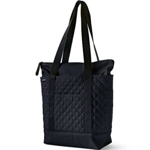 lands’ end medium classic quilted tote bag black