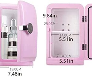 REKIRO Skincare Fridge, Mini Fridge for Bedroom, Makeup Refrigerator, Tiny Cosmetic Beauty Fridge, Desk Fridge for Office, Small Breastmilk Fridge, Portable Design with Handle, 5 Liter