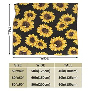 MAZU Sunflowers Gifts Blanket, HD-Printing Sunflowers Pattern Throw Soft Warm Lightweight Blanket for Father Mom Husband Wife Christmas Valentines Thanksgiving Day Gifts, Home Living Room, 40"x50"