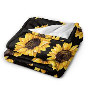 MAZU Sunflowers Gifts Blanket, HD-Printing Sunflowers Pattern Throw Soft Warm Lightweight Blanket for Father Mom Husband Wife Christmas Valentines Thanksgiving Day Gifts, Home Living Room, 40"x50"