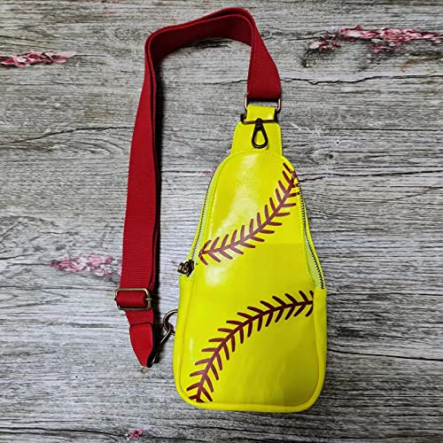 GURSAC Sling Backpack for Men Women Fashion Baseball Print Shopping Travel Crossbody Bag Casual with Shoulder Strap