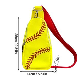 GURSAC Sling Backpack for Men Women Fashion Baseball Print Shopping Travel Crossbody Bag Casual with Shoulder Strap