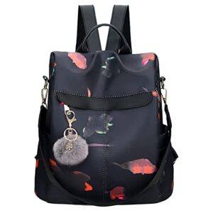 cofihome backpack purse for women waterproof rucksack anti-theft handbag travel bag (black color)