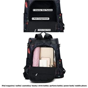 COFIHOME Backpack Purse for Women Waterproof Rucksack Anti-theft Handbag Travel Bag (Black Color)