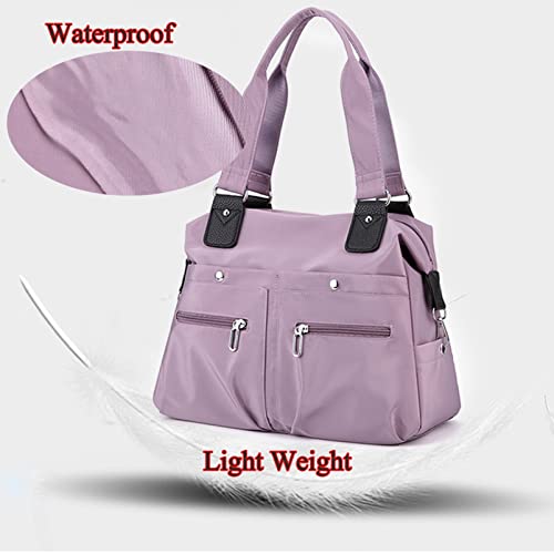 QINMAO 2023 Large Capacity Waterproof Multi Pocket Nylon Shoulder Bag,Women Tote Bags,Crossbody Handbag with Pockets (Khaki)
