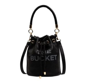 bucket bag for women leather bucket bag purses, crossbody bags drawstring handbags tote hobo bag black