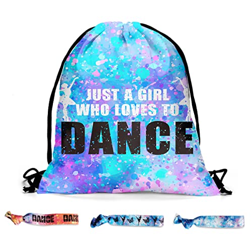 Drawstring Backpack Dance Bag Dance Teacher Appreciation Gifts Cinch Bag for Women Girls Dance Instructor Dancer Gifts for Dance Lover Teacher Dance Team Christmas Birthday Gifts for Her - Girl Loves