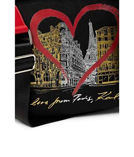 Karl Lagerfeld Paris Kristen Crossbody Black/City Heart Scarlet Print 2 PROCESSING PROCESSING