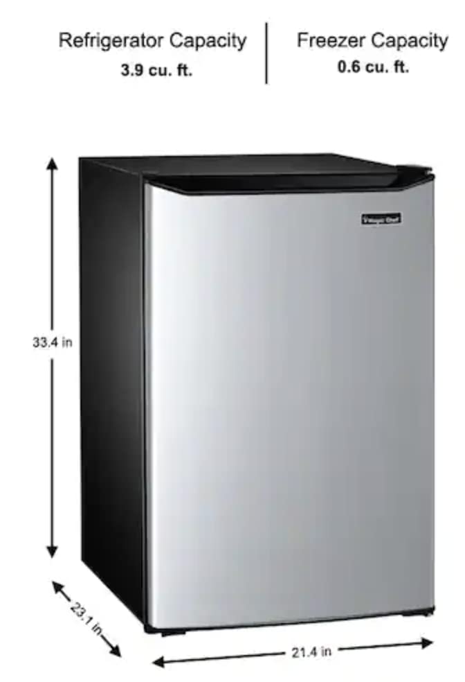 4.5 cu. ft. Mini Fridge with True Freezer in Stainless Look