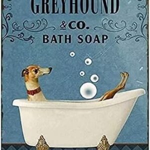 Greyhound Dog Metal Tin Sign Greyhound Co. Bath Soap Funny Poster Cafe Living Room Bathroom Kitchen Home Art Wall Decoration Plaque Gift