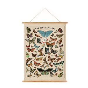 new vintage butterfly poster hanger frame, retro style wall decor art painting, patterns are printed on linen without fading, living room office classroom bedroom playroom apartment decor. (15.7″ x 22.4″)