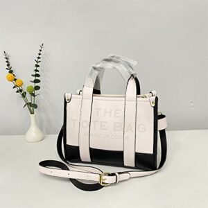 2023 large capacity tote bag women’s bag color blocking tote bag handheld one shoulder messenger letter bag (a)