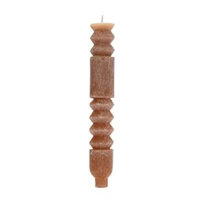 Creative Co-Op Unscented Totem Taper Box, Set of 2, Cappuccino Candles, 2" L x 2" W x 10" H, Brown, 2 Count