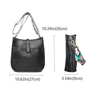 JRNDNIUO Crossbody Bag for Women Designer Thick Strap Bags for Women Adjustable Guitar Strap Purse Shoulder Bucket Bags