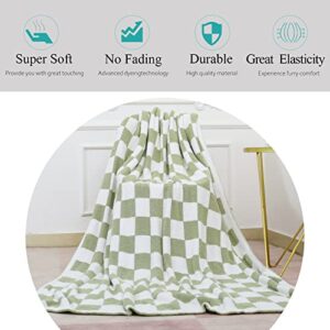 GCQC Checkered Throw Blanket, Knitted Checkerboard Grid Gingham Warmer Comfort Shaggy Soft Cozy Fuzzy Bed Best Gift Blanket with Box for Home Chair Sofa Couch Camping Travel