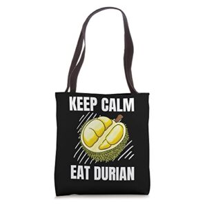 keep calm eat durian vintage grunge durian lover tote bag