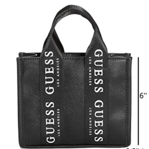 GUESS Factory Women's Logo-Tape Mini Tote Crossbody Handbag Black