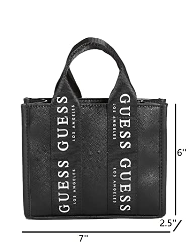 GUESS Factory Women's Logo-Tape Mini Tote Crossbody Handbag Black