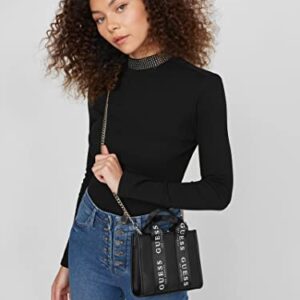 GUESS Factory Women's Logo-Tape Mini Tote Crossbody Handbag Black