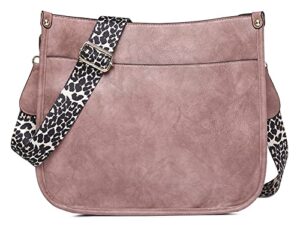 women fashion tote bag shoulder bag purse pu leather crossbody bag hobo handbag large capacity leopard strap