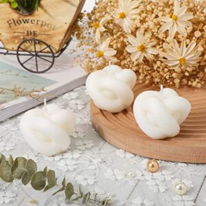 3 Pieces Decorative Candles Knot Candle Twisted Candles Aesthetic Candles Cool Candles Yarn Candle Shape Candle Cute Candles Soy Wax Scented Candle White Candles Art Decor for Christmas Birthday Gift