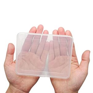 Goiio 12 Pcs Mini Plastic Storage Containers Box with Lid, 5x4x1.3 Inches Clear Rectangle Box for Collecting Small Items, Beads, Game Pieces, Business Cards, Crafts Accessories