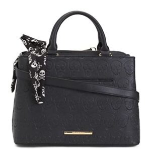 Halloween Embossed Saffiano Skull Motif Satchel For Women (Saffiano Skull)