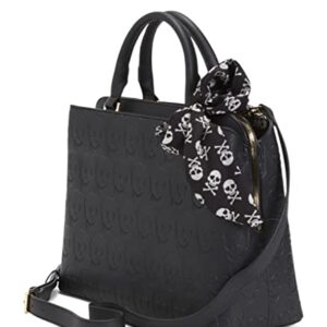 Halloween Embossed Saffiano Skull Motif Satchel For Women (Saffiano Skull)