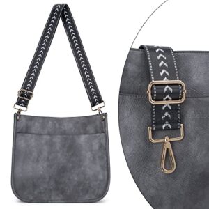 HKCLUF Women Bags Shoulder Strap Wide Purse Strap Adjustable Replacement Straps for Handbags Crossbody Bucket Shoulder Bag Replacement Belt(Black)