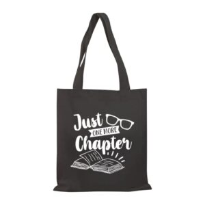 bdpwss just one more chapter tote bag book lover shoulder bag for bookworm librarian reading lover book nerd gift (one more chapter tgbl 2)
