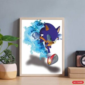 PuprleheARTs - Sonic Wall Art Poster print UNFRAMED Set of 4 (8x10 inches), Sonic Bedroom Decor, Posters for boys room, Sonic Room Decorations,