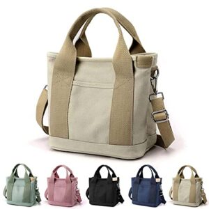 large capacity multi-pocket handbag for women girls canvas tote purses crossbody bag vintage tote bags for work daily travel
