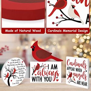 Cardinal Tiered Tray Decor Memorial Gifts Wooden Red Birds Cardinals Christmas Decorations Winter Farmhouse Sign Red Cardinals Appear When Angels Are Near Bird on Tree Cardinal Gift for Her Set of 4