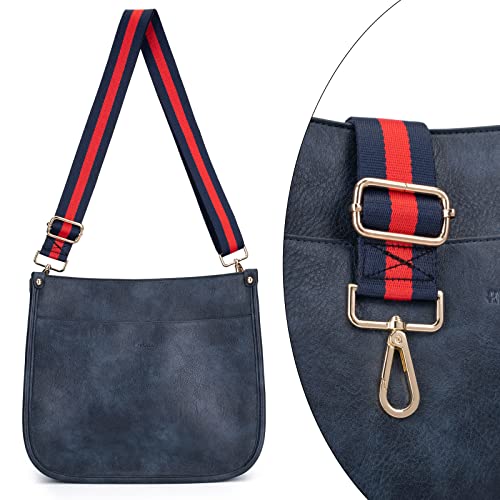 HKCLUF Women Bags Shoulder Strap Wide Purse Strap Adjustable Replacement Straps for Handbags Crossbody Bucket Shoulder Bag Replacement Belt(Blue Red)