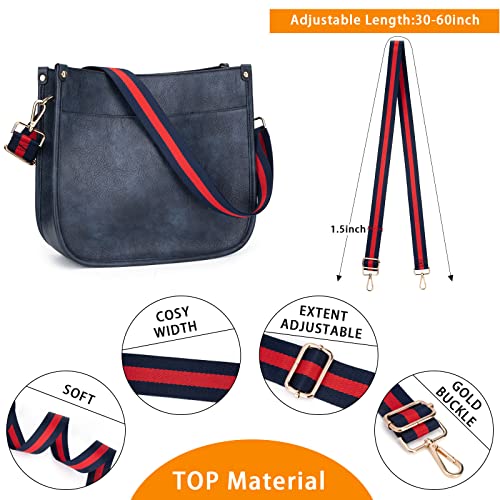 HKCLUF Women Bags Shoulder Strap Wide Purse Strap Adjustable Replacement Straps for Handbags Crossbody Bucket Shoulder Bag Replacement Belt(Blue Red)