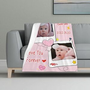 resbai personalized photo children’s memory blanket, custom blankets with photos, customized blankets with pictures, personalized bifts for women men baby child