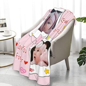 Resbai Personalized Photo Children's Memory Blanket, Custom Blankets with Photos, Customized Blankets with Pictures, Personalized BIFTS for Women Men Baby Child