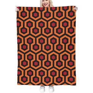 soft overlook cozy hotel carpet flannel shining blanket hexagon pattern geometric trellis polygon couch sofa lightweight bed plush throw blanket 50″x40″