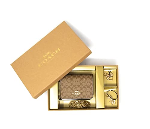 COACH Women's Boxed Mini Wallet On A Chain In Signature Canvas