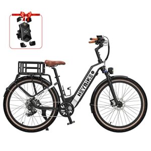heybike cityrun electric bike, 500w city cruiser ebike, 48v 15ah removable battery, step-thru electric bicycle with app control, shimano 7-speed, commuter electric bike for adults