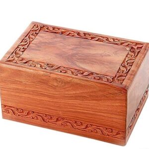 AULIYA - Rosewood Cremation Urn for Human Ashes Adult Male Female - Decorative Urns for Men Women - Large Burial Urn for Adults