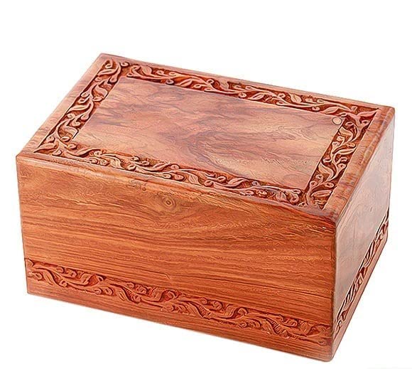 AULIYA - Rosewood Cremation Urn for Human Ashes Adult Male Female - Decorative Urns for Men Women - Large Burial Urn for Adults