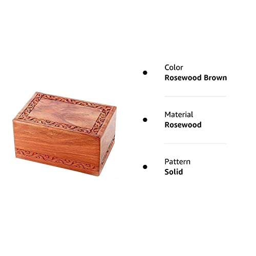 AULIYA - Rosewood Cremation Urn for Human Ashes Adult Male Female - Decorative Urns for Men Women - Large Burial Urn for Adults