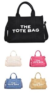 tote bag for women, travel canvas tote bags for women, fashion crossbody bags handbag bag casual large capacity for office, travel, school – blackblack