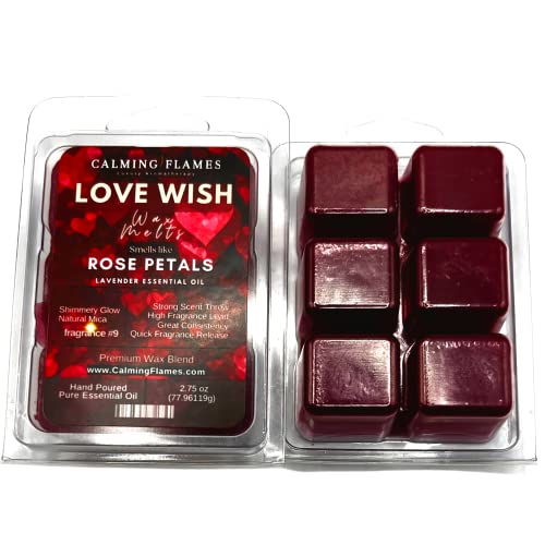 Wax Melts | ROSE PETALS + LAVENDER | Home Fragrance | Lavender Essential Oil | HIGHLY SCENTED WAX MELTS | Aromatherapy Wax Melts | Handcrafted in USA (1-Pack)