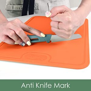 Gintan TPU Cutting Board, BPA-Free, With Knife and Juice Groove,Scratch Resistant Flexible Cutting Boards for Kitchen, Dishwasher Safe, Easy-Grip Handle, Non-Slip