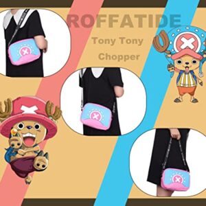 Roffatide Anime One Piece Crossbody Bag Tony Tony Chopper Small Shoulder Bag Sling Bag Girls Crossbody Handbag Pink