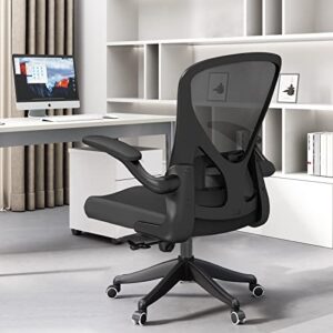 sichy age ergonomic office chair home desk office chair with flip-armrest & cushion for lumbar support, mid back computer chair with thickened cushion desk chairs