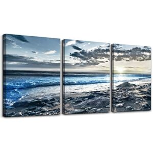 wall art for living room wall decor for bedroom poster blue beach sun ocean landscape paintings prints artwork bathroom decorations seascape canvas prints hang pictures office home decor works