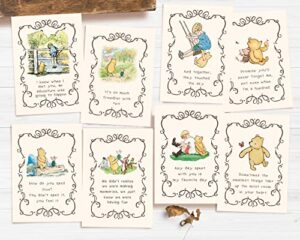 unbala classic winnie wall decor pooh bear quotes prints pattern a, 5×7 inch adorable for baby shower decorations nursery art birthday centerpiece